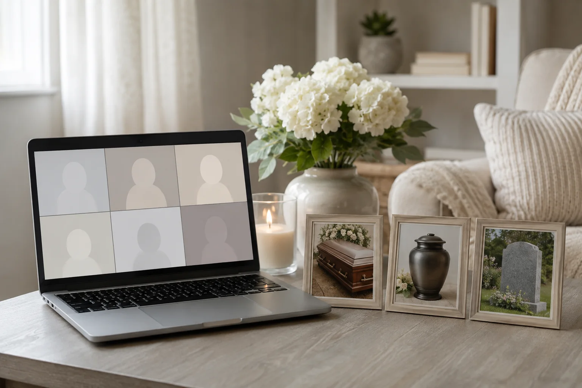 Displaying a Casket, Urn, or Headstone Photo at a Virtual Memorial
