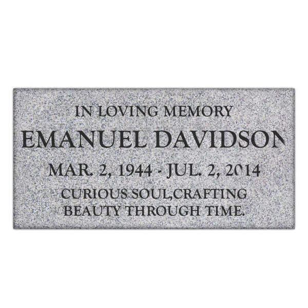 20" x 10" x 3" Flat Headstone