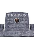 24″ x 10″ x 16″ Slant Headstone with 36″ Base & Two Vases