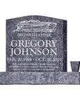 24″ x 6″ x 24″  Upright Headstone with 36″ Base & Vase