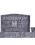 30″ x 6″ x 20″ Upright Headstone with 42″ Base & Vase