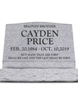 30″ x 10″ x 16″ Slant Headstone with 36″ Base