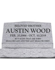 36″ x 10″ x 16″ Slant Headstone with 42″ Base