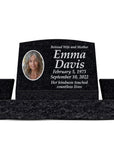 24″ x 10″ x 16″ Slant Headstone with 36″ Base & Two Vases