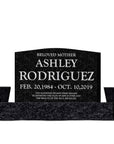 30″ x 6″ x 20″ Upright Headstone with 48″ Base & Two Vases