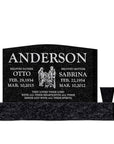 30″ x 6″ x 20″ Upright Headstone with 42″ Base & Vase