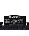 48″ x 6″ x 24″ Upright Headstone with 66″ Base & Two Vases