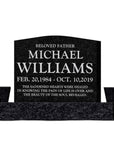 24″ x 6″ x 20″ Upright Headstone with 40" Base & Two Vases