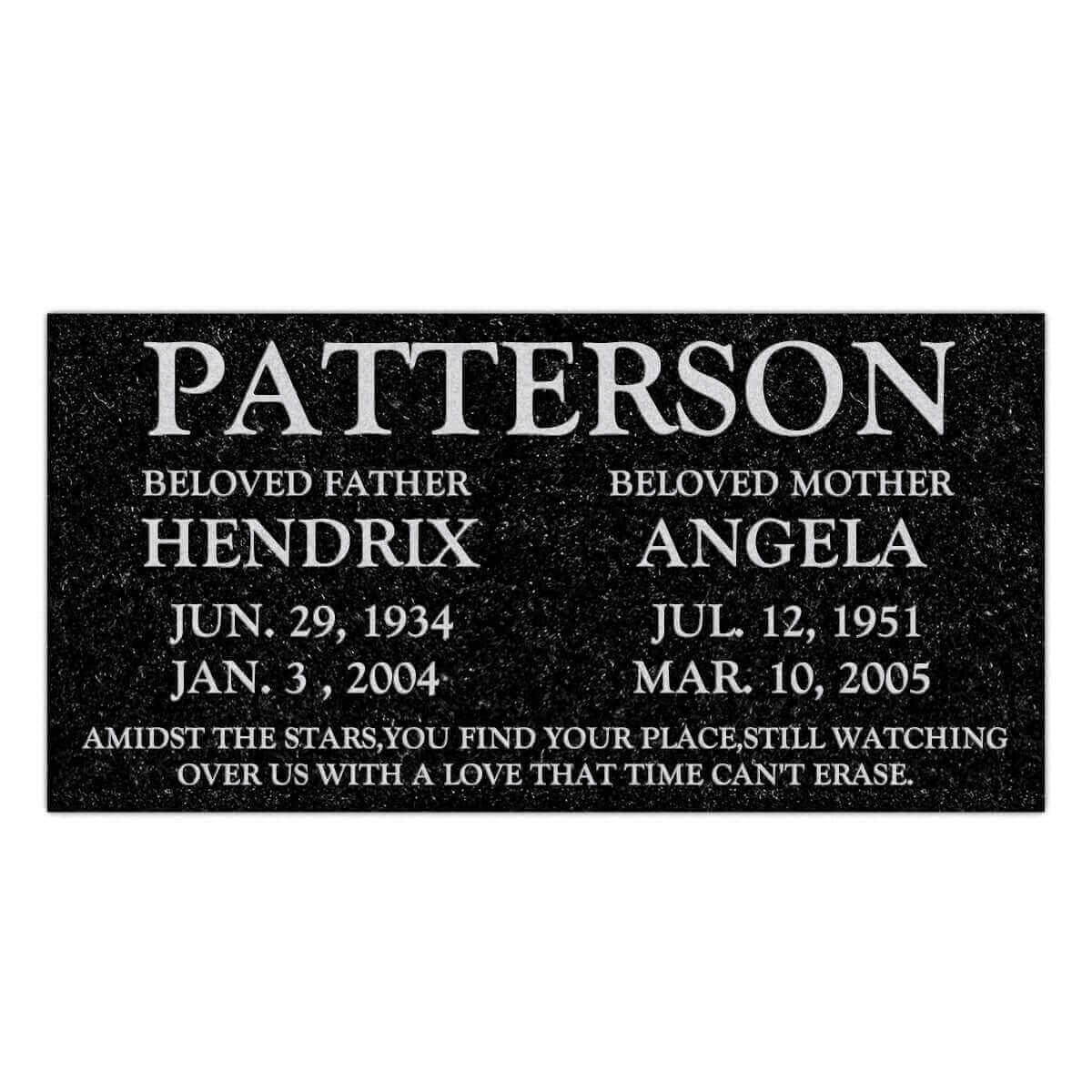 24″ x 12″ x 4″ Flat Headstone