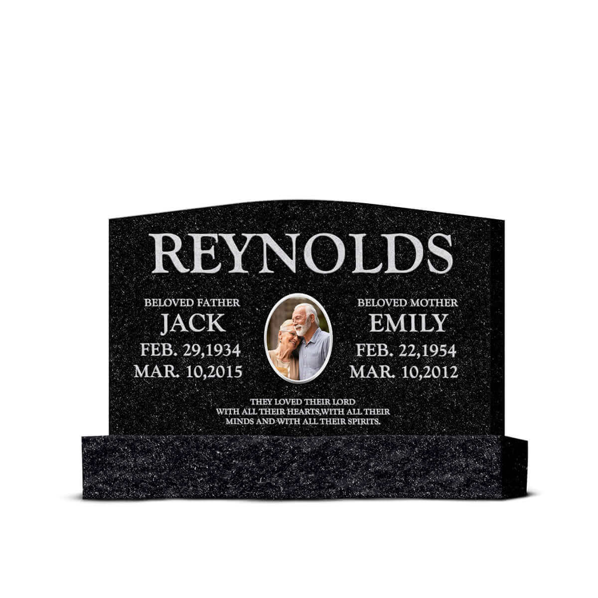 36″ x 6″ x 24″ Upright Headstone with 48″ Base