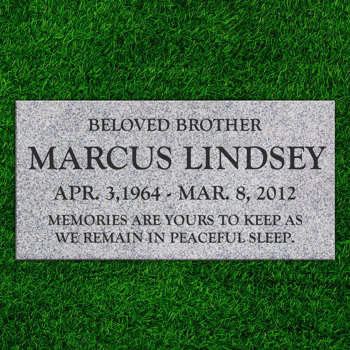 24″ x 12″ x 4″ Flat Headstone