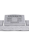 36″ x 10″ x 16″ Slant Headstone with 52″ Base & Two Vases