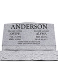 36″ x 10″ x 16″ Slant Headstone with 42″ Base