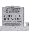 24″ x 6″ x 24″  Upright Headstone with 36″ Base & Vase