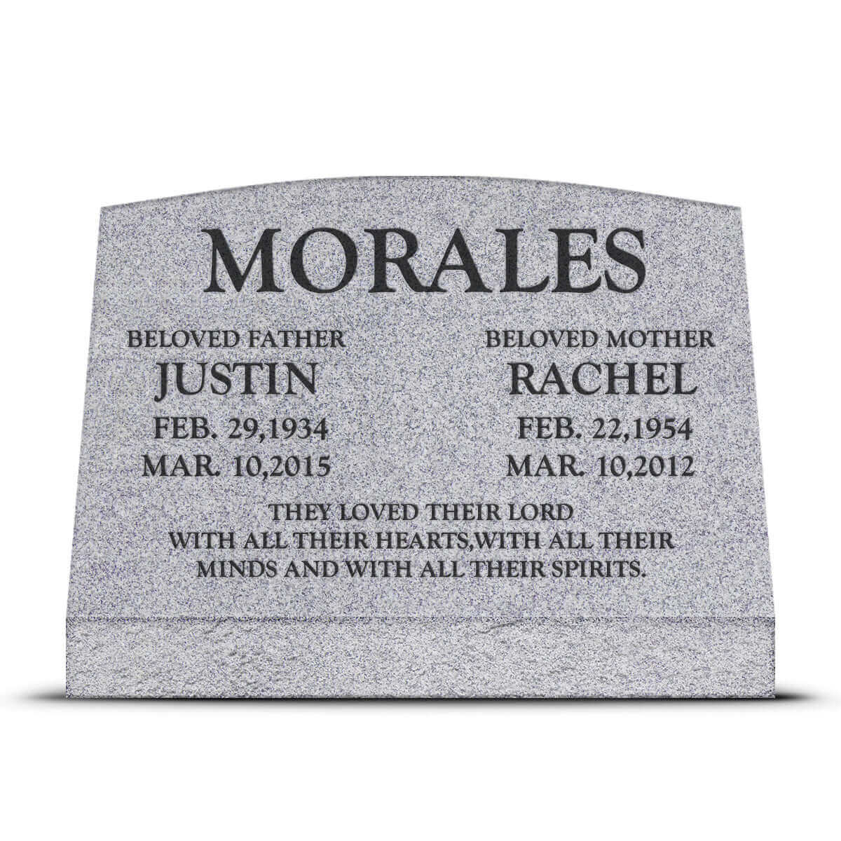 24″ x 10″ x 16″ Slant Headstone