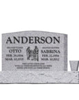 30″ x 6″ x 20″ Upright Headstone with 42″ Base & Vase