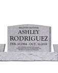 30″ x 6″ x 20″ Upright Headstone with 48″ Base & Two Vases