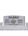 48″ x 6″ x 24″ Upright Headstone with 66″ Base & Two Vases