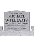 24″ x 6″ x 20″ Upright Headstone with 40" Base & Two Vases