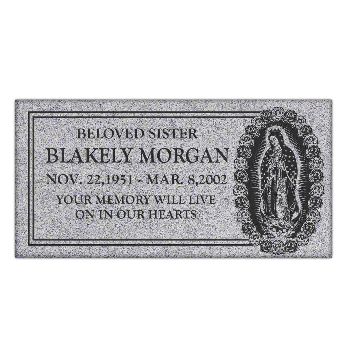 24″ x 12″ x 4″ Flat Headstone