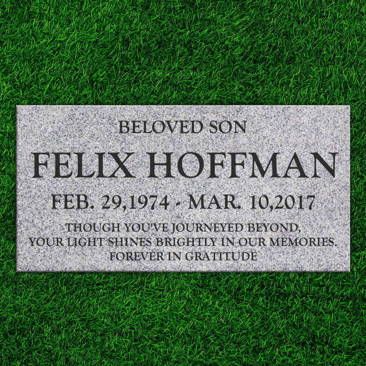 20″ x 10″ x 6″ Pillow Marker Headstone