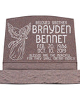 24″ x 10″ x 16″ Slant Headstone with 30″ Base