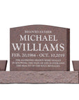 24″ x 6″ x 20″ Upright Headstone with 40" Base & Two Vases