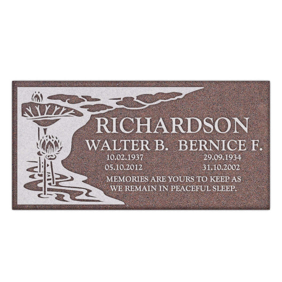 24″ x 12″ x 4″ Flat Headstone