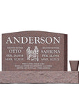 30″ x 6″ x 20″ Upright Headstone with 42″ Base & Vase