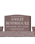 30″ x 6″ x 20″ Upright Headstone with 48″ Base & Two Vases