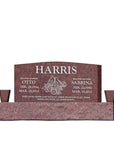 48″ x 6″ x 24″ Upright Headstone with 66″ Base & Two Vases