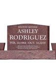 30″ x 6″ x 20″ Upright Headstone with 48″ Base & Two Vases