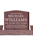 24″ x 6″ x 20″ Upright Headstone with 40" Base & Two Vases